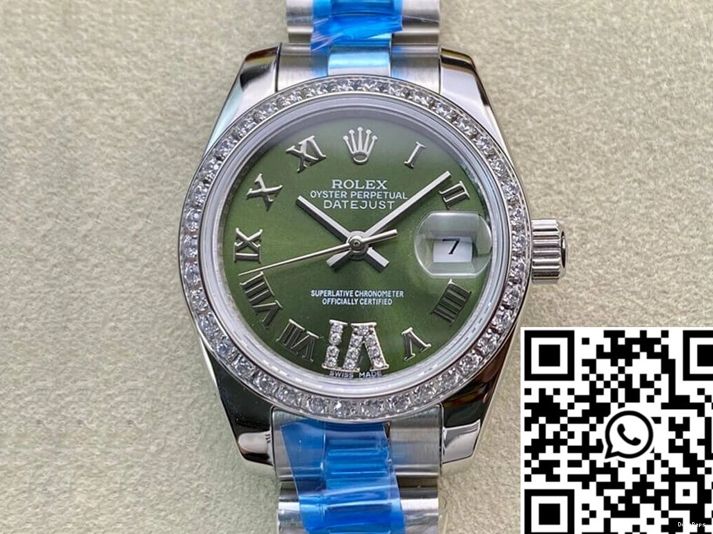 Green Dial 28MM Rolex BP Datejust Diamond-set Factory 0309